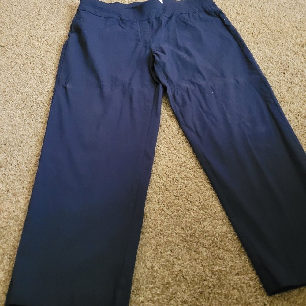 Ruby Rd. Navy Elastic Waist Pants